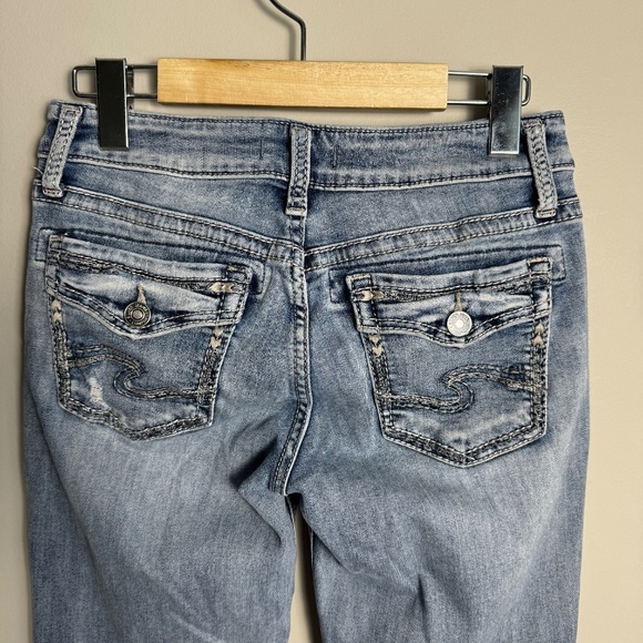 Silver Jeans Women's SUKI Slim Bootcut Faded Blue Jeans Size W27 Stretch Casual - Picture 5 of 16